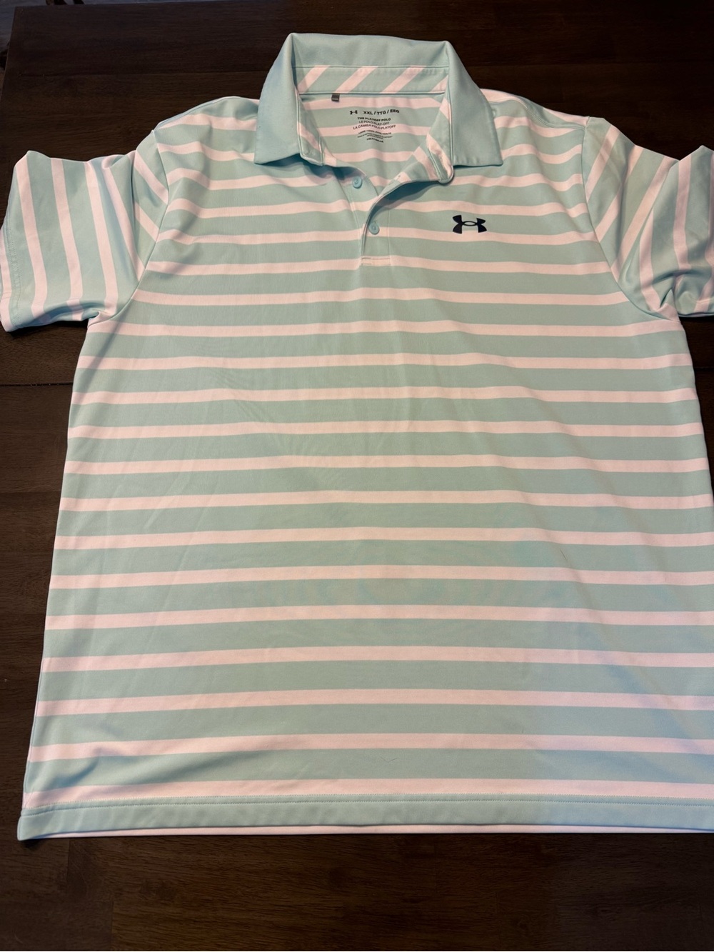Under Armour Light Mint & White Striped Performance Polo